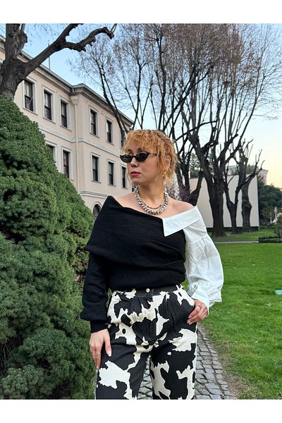 Bak'ap Pulover tricotat cu guler Madonna premium cu detaliu cămașă