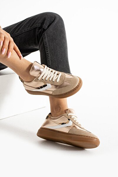wolk shoes Viva Desenli Kadın Spor Ayakkabı - Gold Leopar