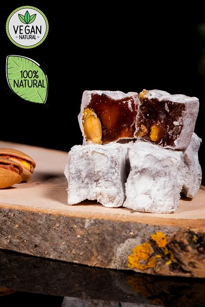 SAFRANTAT Saffronball Turkish Delight - Double Roasted, Peanut, Glucose Free, 100% Natural (Net 480 Gr) Vegan