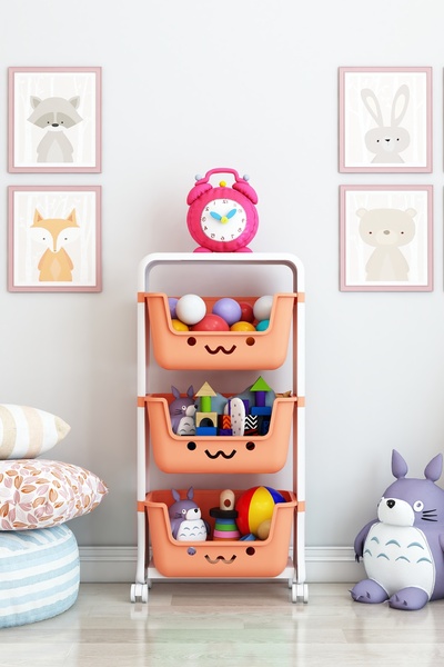 Armarks 3 Katlı Oyuncak Dolabı, Oyuncak Organizeri, Sepetli Oyuncak Dolabı