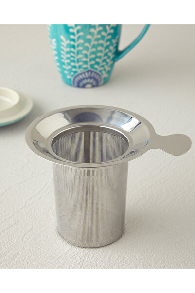 English Home Magnus Seramik Süzgeçli ve Kapaklı Kupa 450 ml Mavi