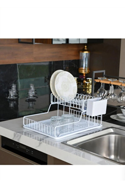 MAGNASTE Ömür Boyu Paslanmaz Iki Katlı Tabaklık Bulaşıklık Bulaşık Kurutma Se...