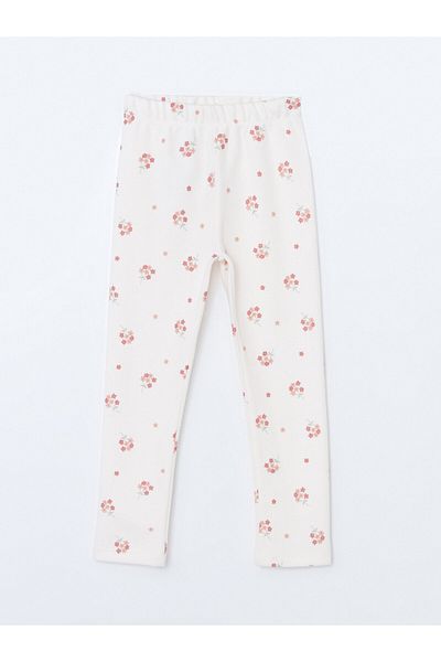 LC Waikiki Printed Baby Girl Tights with Elastic Waist, 2-Piece