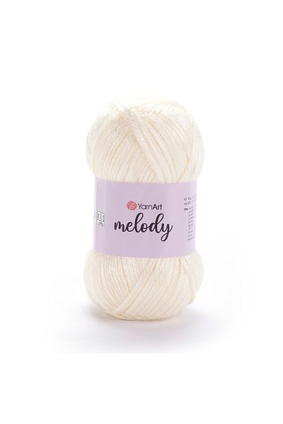Yarnart Melody - Γυαλιστερό Χειροποίητο Νήμα Πλεξίματος Off White-880