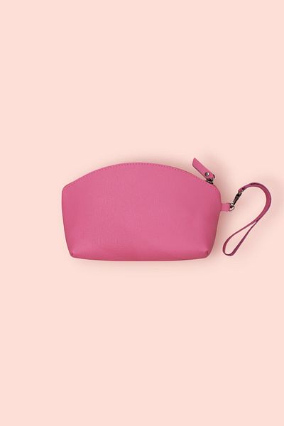 Modica Milan - Pink Genuine Leather Makeup and Handbag |   Compact Design