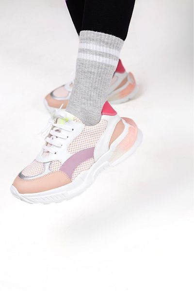 kids A more Roxy Air Mesh - Pink Vegan Leather Girls' Sports Shoes