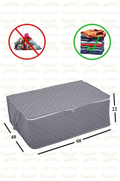 NUTEX 8 bucăți de depozitare matlasată cu model antracit 60x40x22