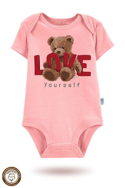 MAHFEL 2-Piece 100% Cotton Organic Printed Snap Fastener Baby Bodysuit