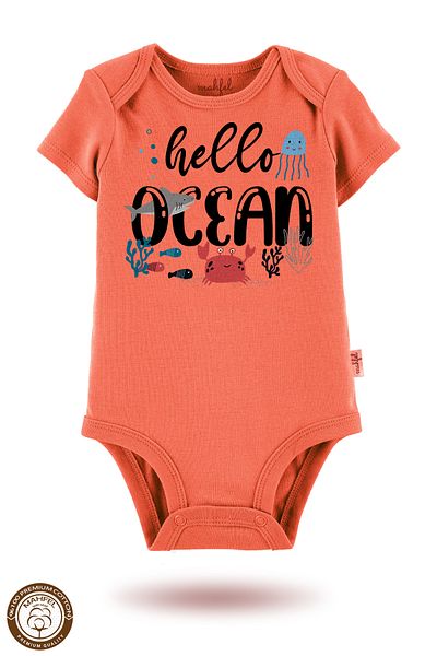 MAHFEL 2-Piece 100% Cotton Organic Printed Snap Fastener Baby Bodysuit