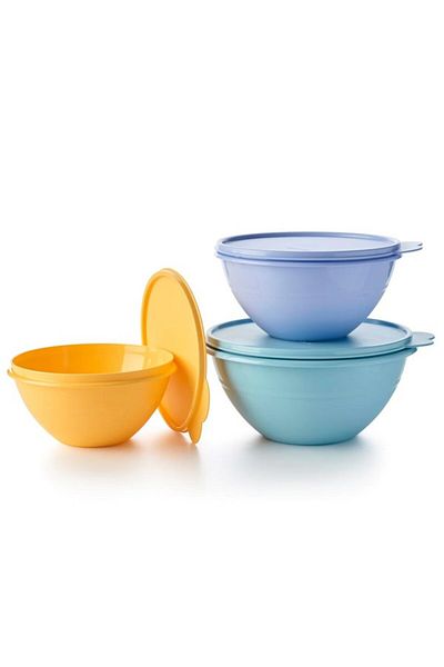 Tupperware 3-Piece Durable and Stackable BPA-Free Wonderlier Bowl Set Medium