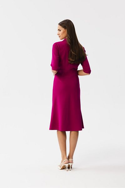 Stylove A dress with a wrap neckline and collar