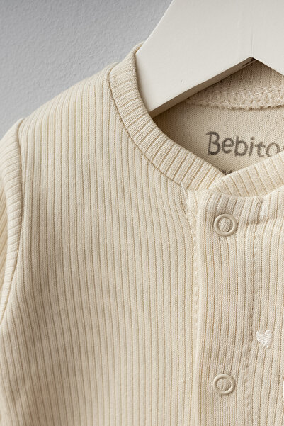 Bebitof 5-piece Heart Pattern Newborn Baby Bodysuit Set - 100% Cotton