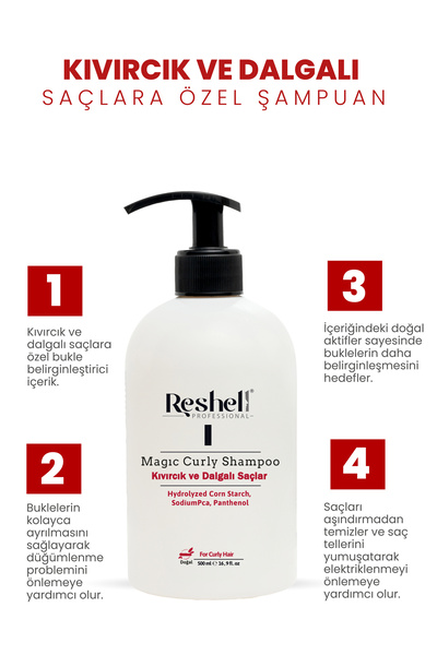 Reshell Kıvırcık Saçlar İçin Bukle Belirginleştirici Şampuan 500 ml