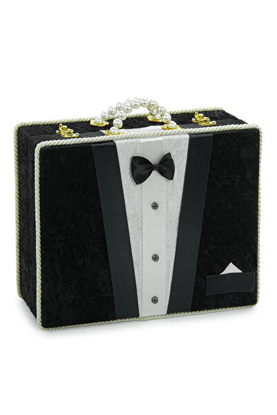 ihvan online Damat Bohçası İçin Çeyizlik Kadife Sandık Siyah