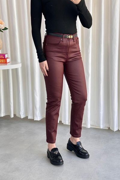 MaziButik Blugi acoperiți cu ceară Bordeaux