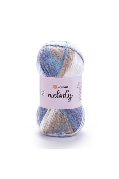 Yarnart Melody - Fire de tricotat manual marmorat, strălucitor Ebruli-904