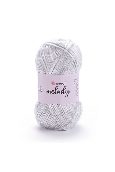 Yarnart Melody - Γυαλιστερό γκρι πλεκτό, ανοιχτό νήμα - 881