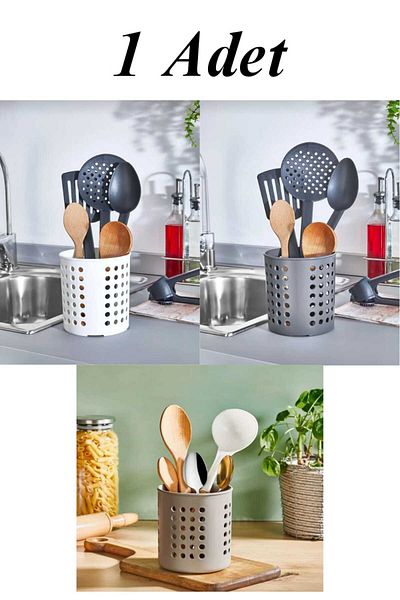 lawrenceshop Roller Cutlery Countertop Serving Stand - Upright Cutlery Organizer - Hard Plastic