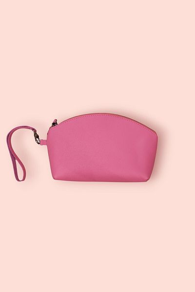 Modica Milan - Pink Genuine Leather Makeup and Handbag |   Compact Design