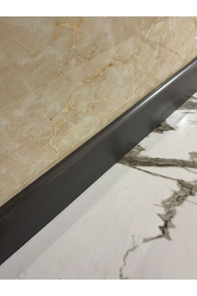 PashaDekor 8 Cm Düz Antrasit Suya Dayanıklı Boyanabilir Polimer Süpürgelik