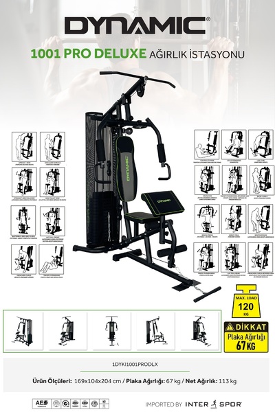 Dynamic Voit Garantili 1001 Pro Deluxe Çalışma Istasyonu Homegym (67KG PLAKA AĞIRLIĞI)