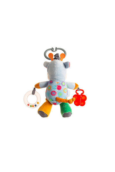 Babyjem Titreşimli Hışırtılı Çıngıraklı Puset & Bebek Arabası Oyuncağı - Mavi Inek