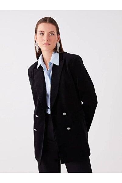 LC Waikiki LCWAIKIKI Classic Siyah Düz Uzun Kollu Kadın Blazer Ceket