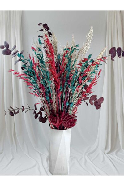 Dekora Çiçek Kuru Çiçek Renkli Aranjman Süslük, Vazoluk, Hediyelik