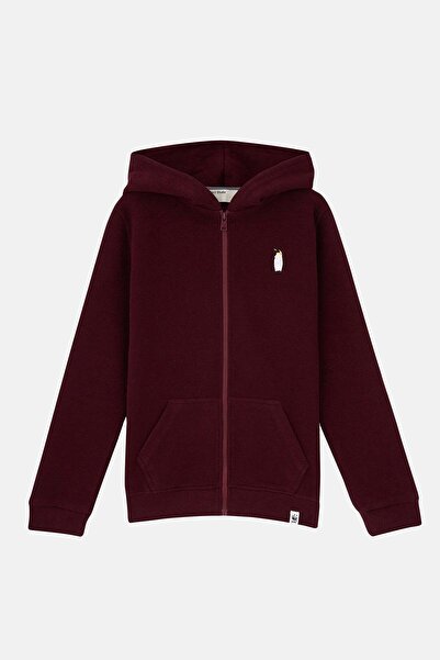 WWF Market Παιδικό φούτερ με κουκούλα Emperor Penguin SuperSoft Full-Zip - Βουργουνδία
