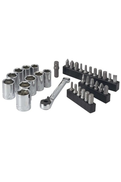 CraftSman مجموعة مفكات براغي بزاوية قائمة مترية وSAE مكونة من 35 قطعة مقاس 1/...