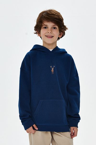 WWF Market Navy Blue Supersoft Children's Hoodie with Pocket
