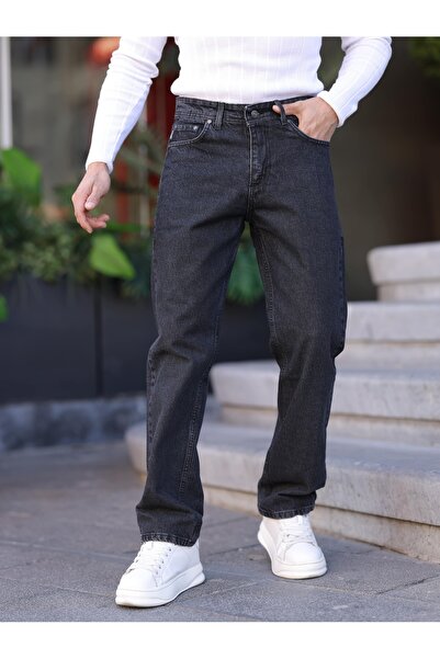 WKM Pantaloni de blugi casual pentru bărbați, cu croiala largi