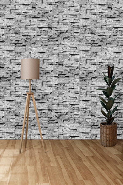 Bien Duvar Kağıtları Bien Exclusive 5301-9360 Taş Desen Gri Duvar Kağıdı 5,30 M²
