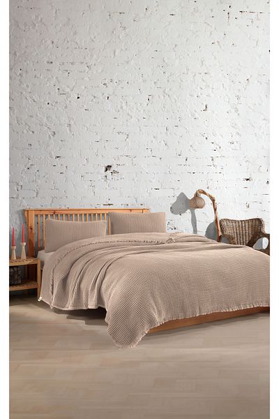 destinyhometex 100% Cotton Waffle Double Bedspread 230X250