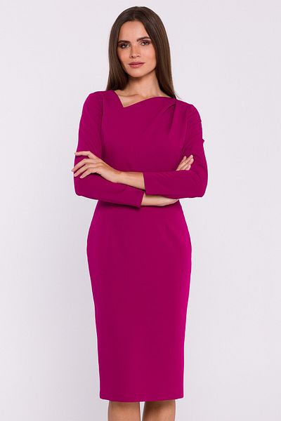 Stylove Rochie creion cu decolteu asimetric