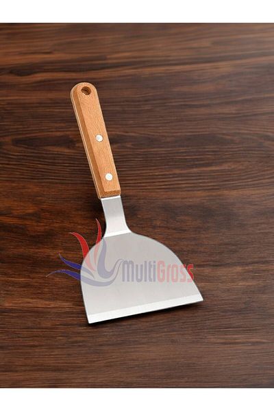 Multiamo Stainless Steel Spatula with Wooden Handle / Pastry Dumpling Hamburger Dessert Digger Baklavacı Spatula
