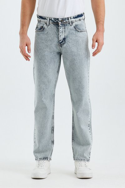 WKM Men's Baggy Fit Casuel Jean Jeans