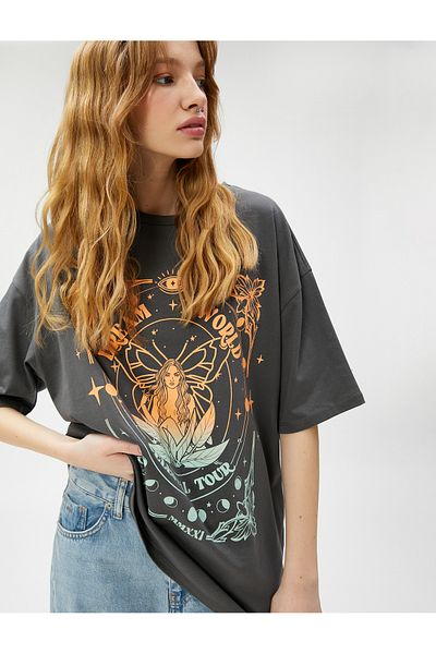 Koton Printed T-Shirt Short Sleeve Crew Neck Cotton