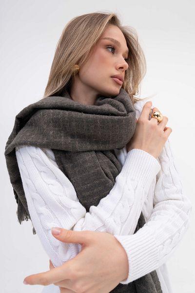 SOFT AKSESUAR Femi̇ Shiny Glitter Wool Blended Scarf