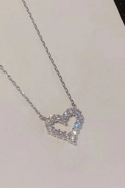 Köstebek Glittering Heart Silver Necklace
