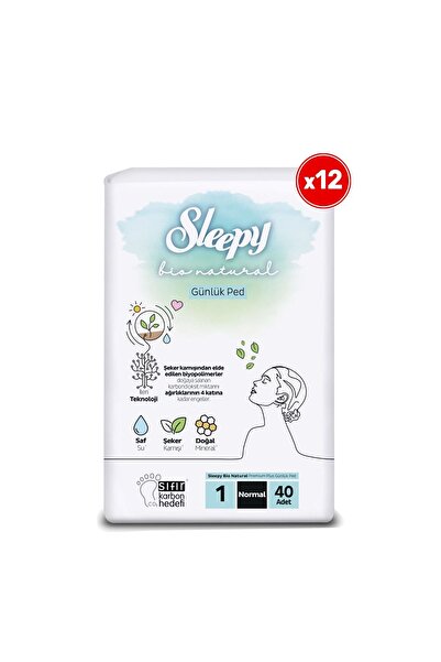Sleepy فوط صحية يومية بيو ناتشورال بريميوم بلس عادية 12×40=480 قطعة