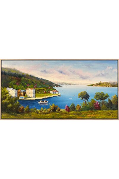 Simurg Sanatevi Boğaz ve Deniz Manzarası Yağlı Boya Tablosu