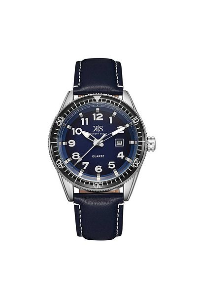 Kenneth Scott Men's Analog Dark Blue Dial Watch - K23028-SLNN