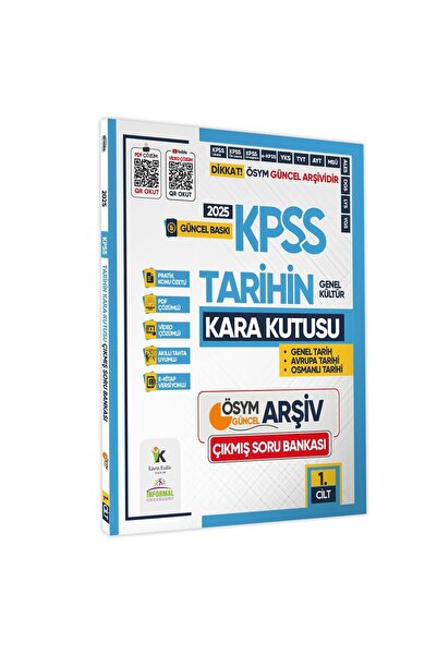 Karakutu Yayınları 2025 Kpss Tarihin Kara Kutusu 1.cilt Ösym Çıkmış Soru Havuzu Bankası Konu Özetli Dijital Çözümlü