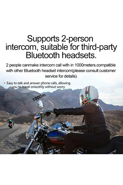 Sarftech 2X Bağlantılı Telsizli Bluetooth 5.3 Motosiklet Kask Kulaklık Intercom Motorsiklet Interkom C60-2X