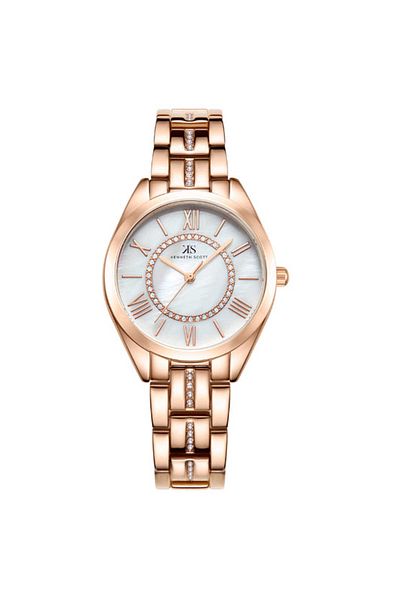 Kenneth Scott Women's Analog White Dial Watch - K23510-RBKW