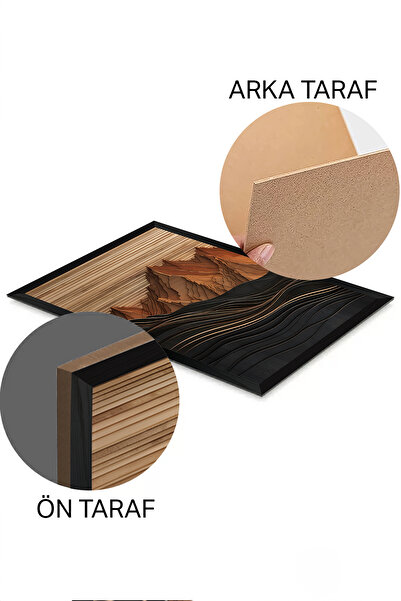 Artavessa 3 Parça Siyah Çerçeve Görünümlü MDF Poster Tablo Seti - Set 31