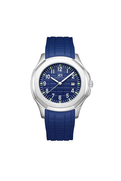 Kenneth Scott Men's Analog Blue Dial Watch - K24014-SSNN