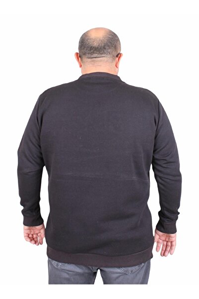 MocGrande Чоловічий чорний світшот великого розміру - без коміра, Twenty 24200