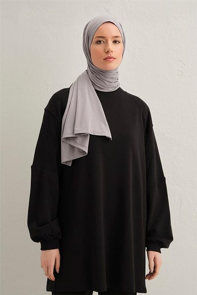 Armine Gray Active Shawl Solid Detailed Ort501 Patterned Fabric